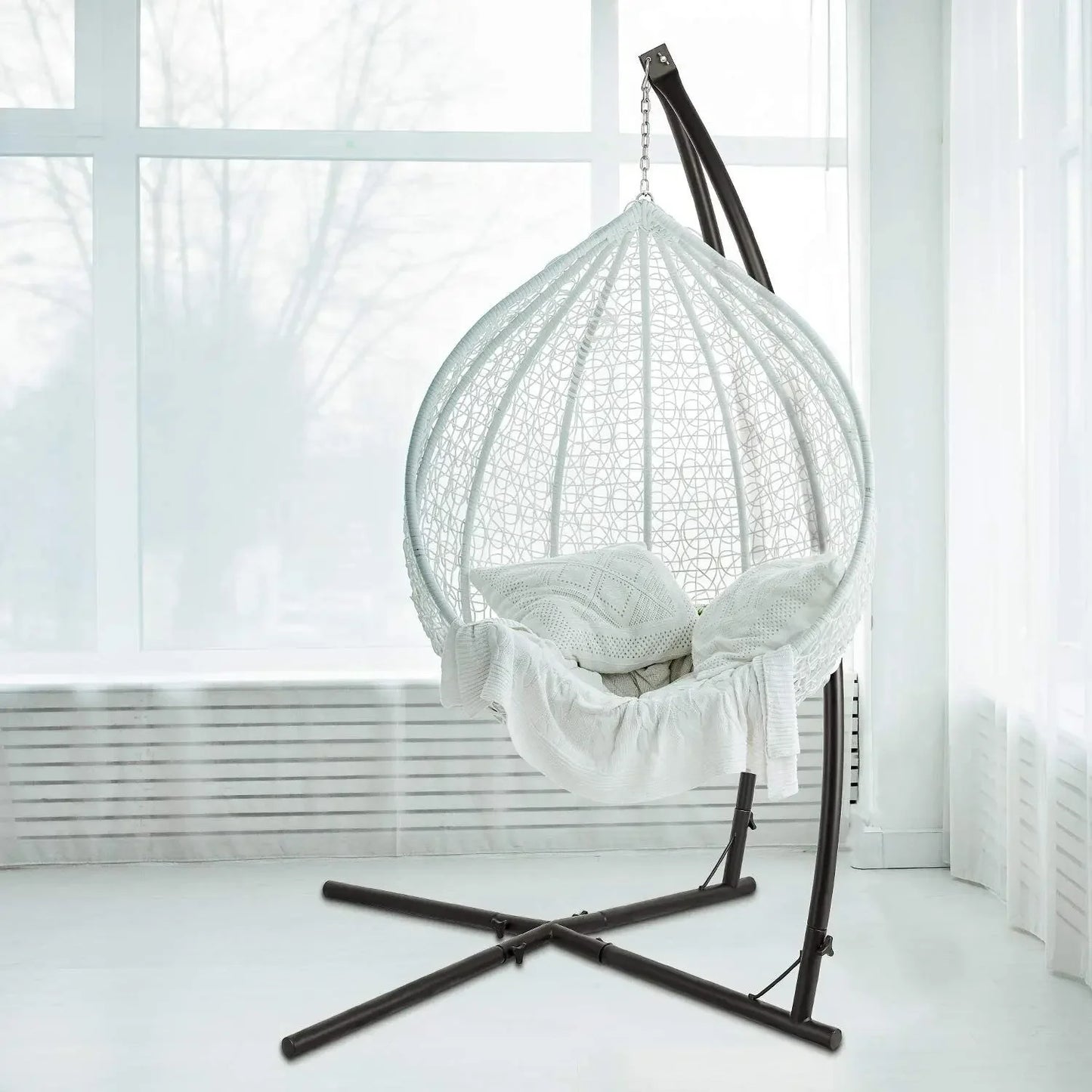 Homfa Heavy Duty Metal Hanging Chair Hammock C Stand