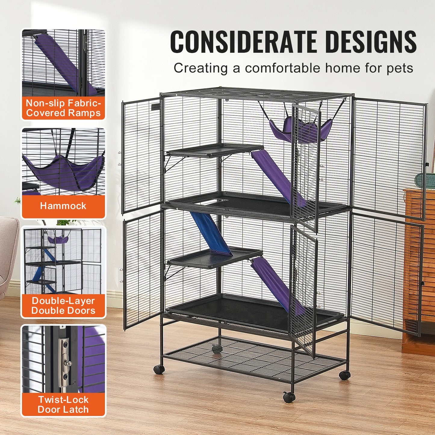 SucceBuy Ferret Cage 4 Tier Critter Nation Cage For Rodents