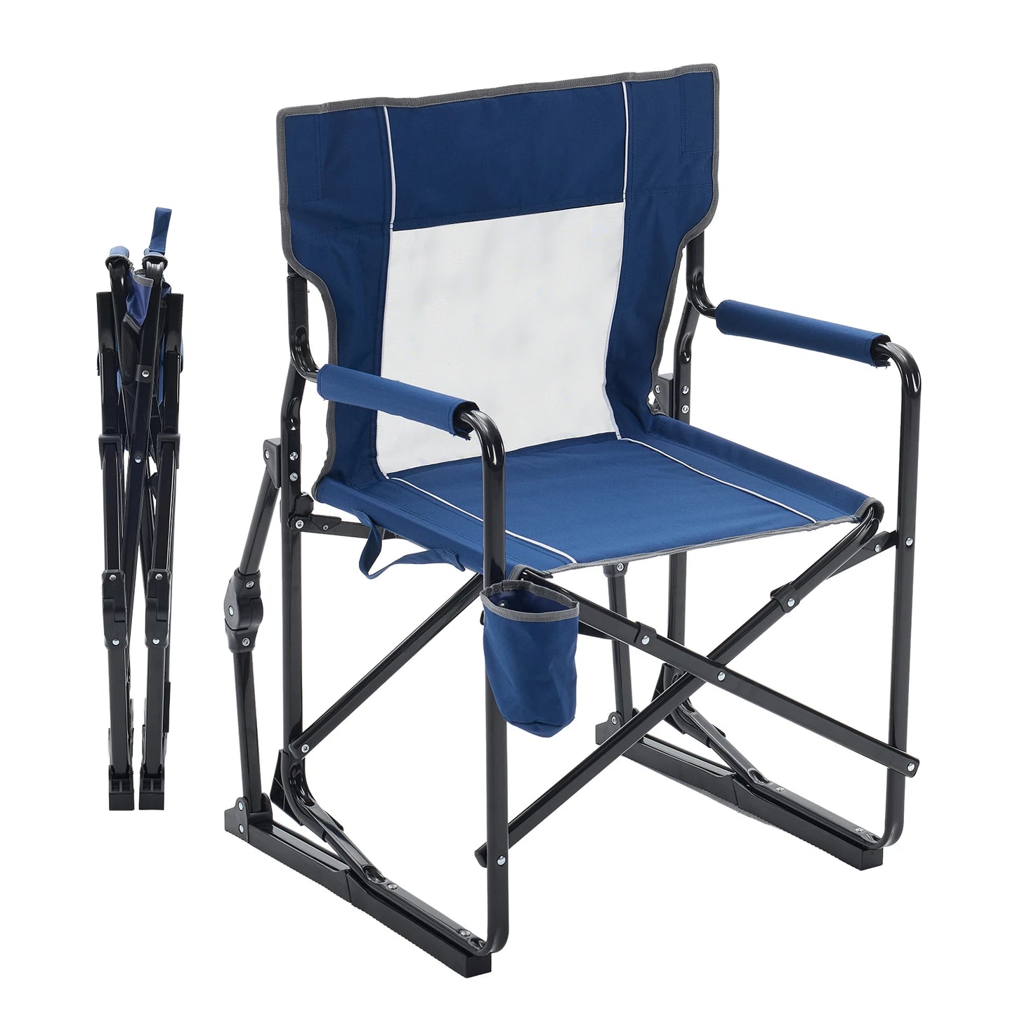 JHK Outdoor Folding Camping Chair With Mesh Back Armrests Waterproof