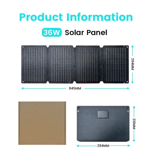 CTOLITY 54W ETFE Solar Panel Portable Folding Bag USB Type C Outdoor Power