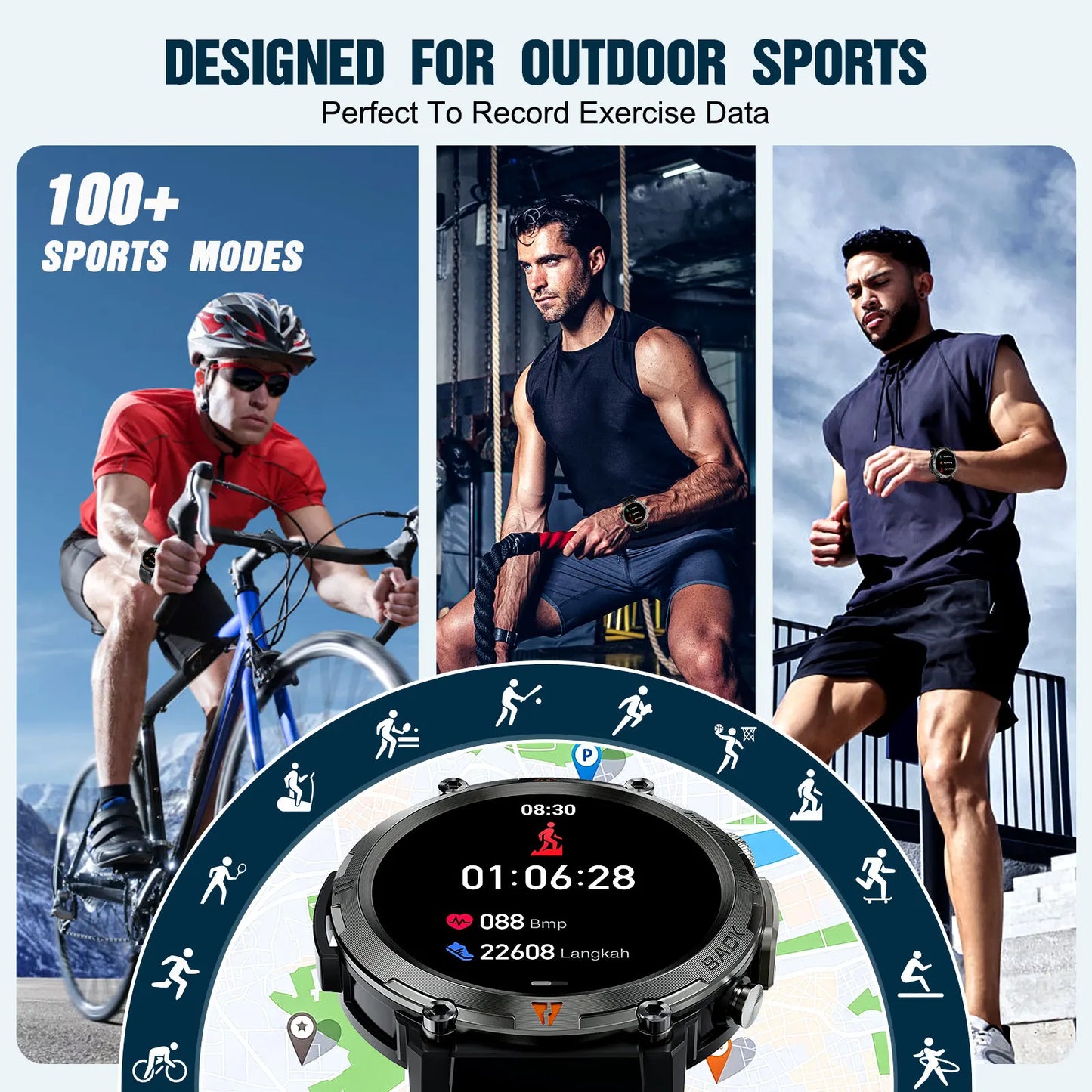 LaNikar KE3 Smart Watch Bluetooth Call for iOS and Android