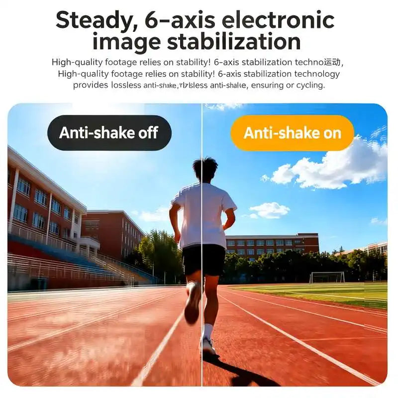 5K HD Action Camera With Wearable Pendant 130 Degree Wide Angle Dual Screen
