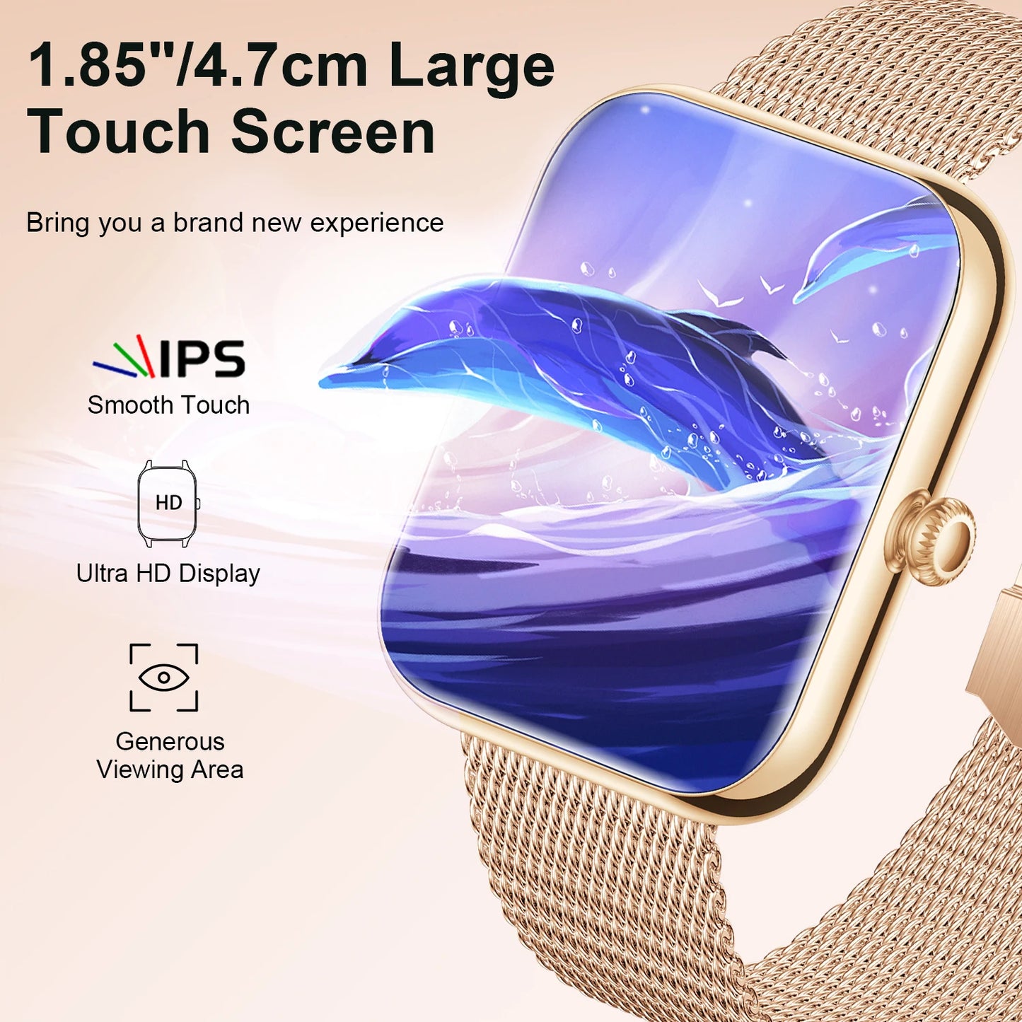Smart Fitness Watch 1.85 Inch For iPhone Android Calls