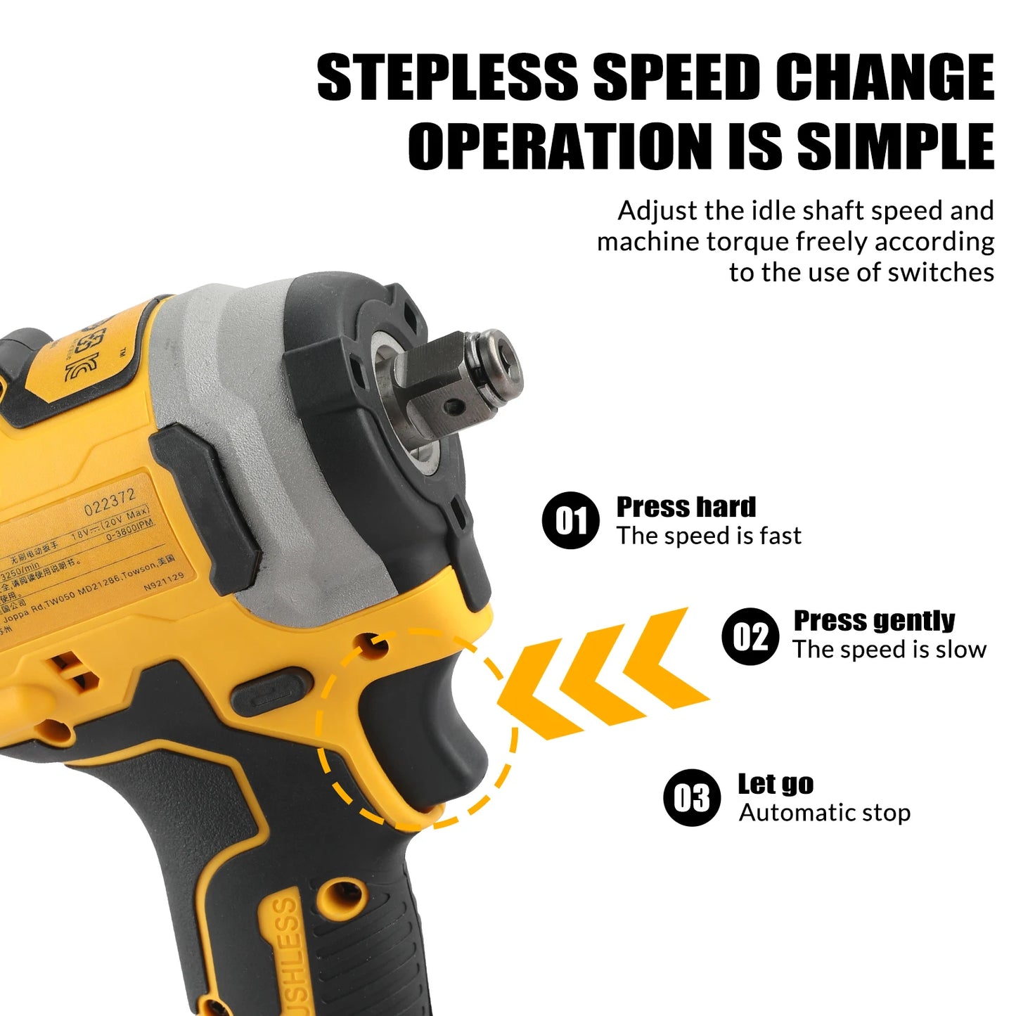 DeWalt DCF850 20V Brushless Impact Driver Quarter Inch Hex 3-Speed