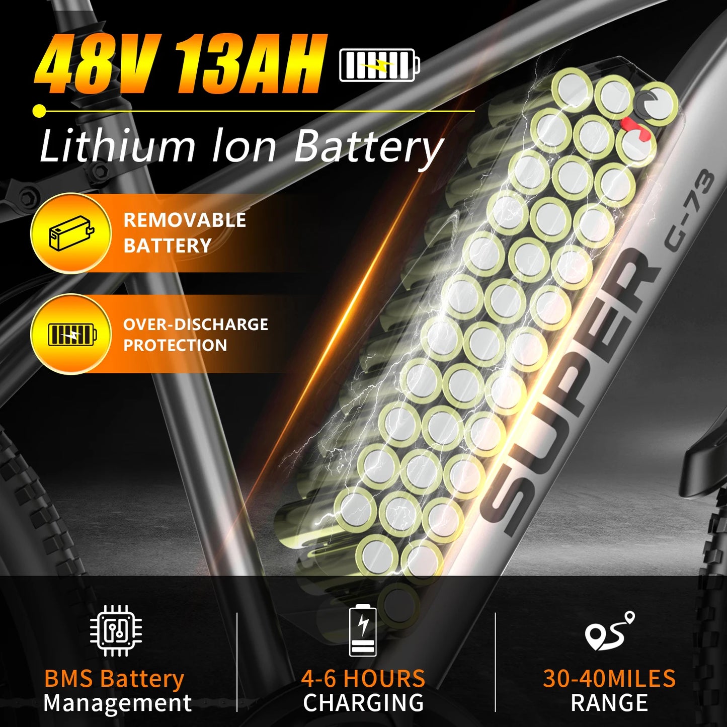 UPlee G73 Electric Bike 740W 48V Lithium Battery Fat Tire