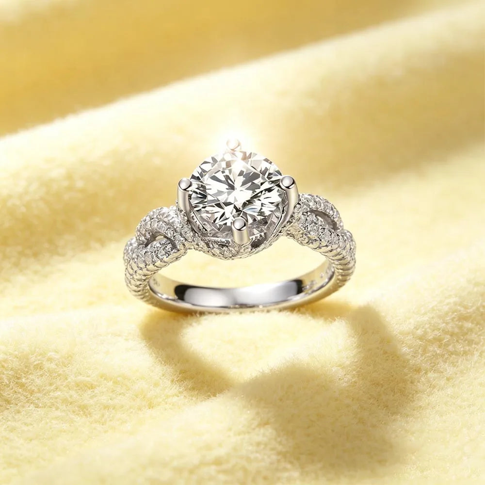 LYEE CYEE 925 Sterling Silver Moissanite Wedding Ring
