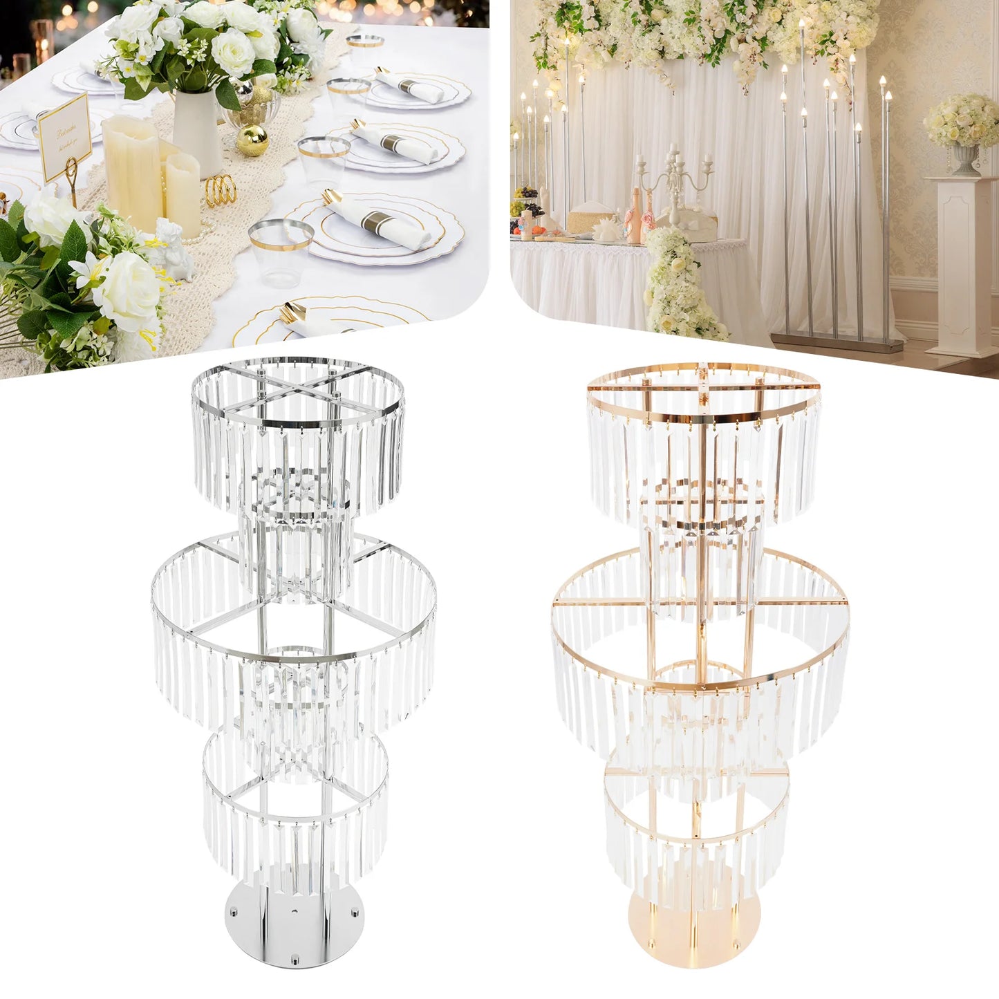 Elegant 5 Tier Acrylic Wedding Centerpiece Stand for Decor