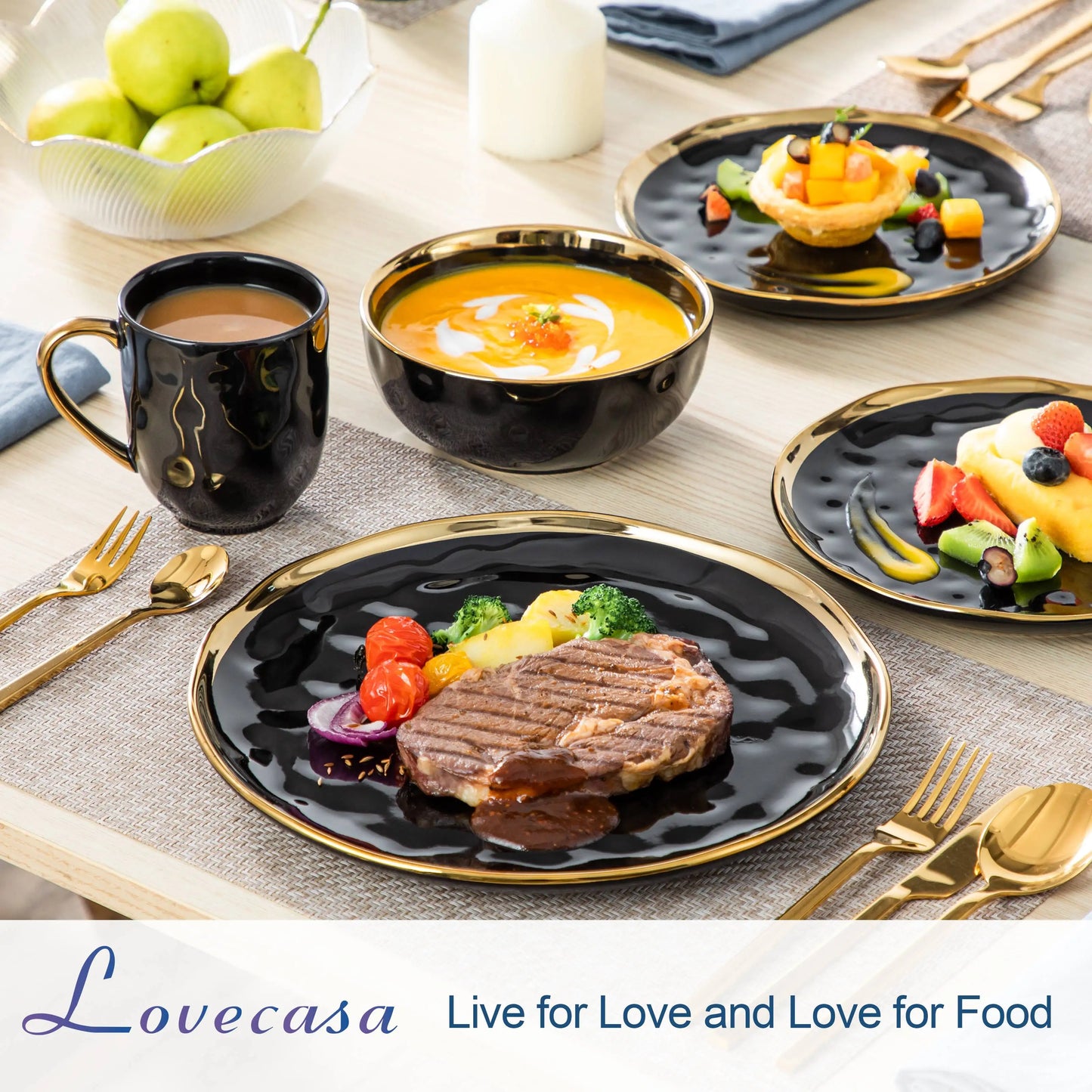 MALACASA 16/32-Piece Porcelain Dinnerware Set Tableware