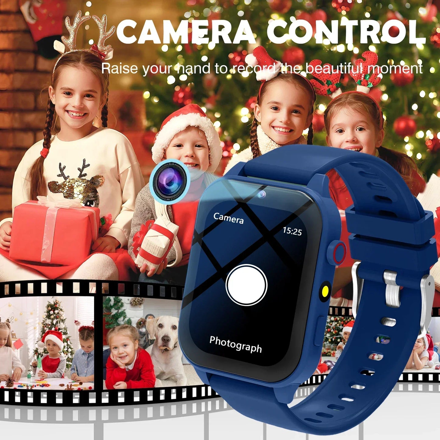 Odelettevcy Kids Smart Watch With 18 Games Camera Waterproof
