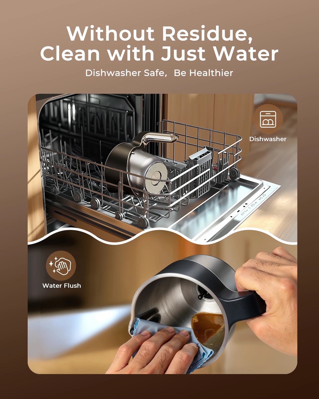 UHOST Milk Frother And Steamer 8in1 Electric For Coffee