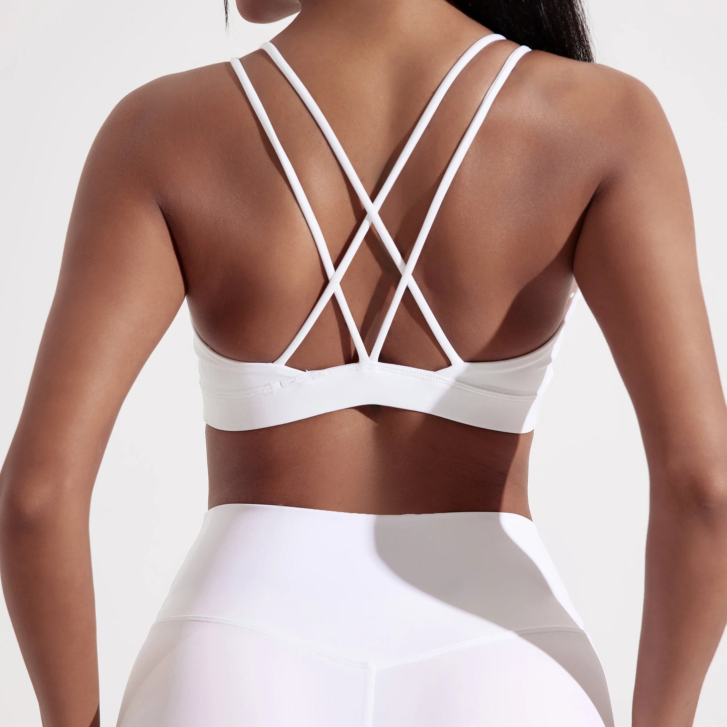 Cross Fitness Sports Bra For Women With Chest Pad Nylon Spandex Gym Yoga