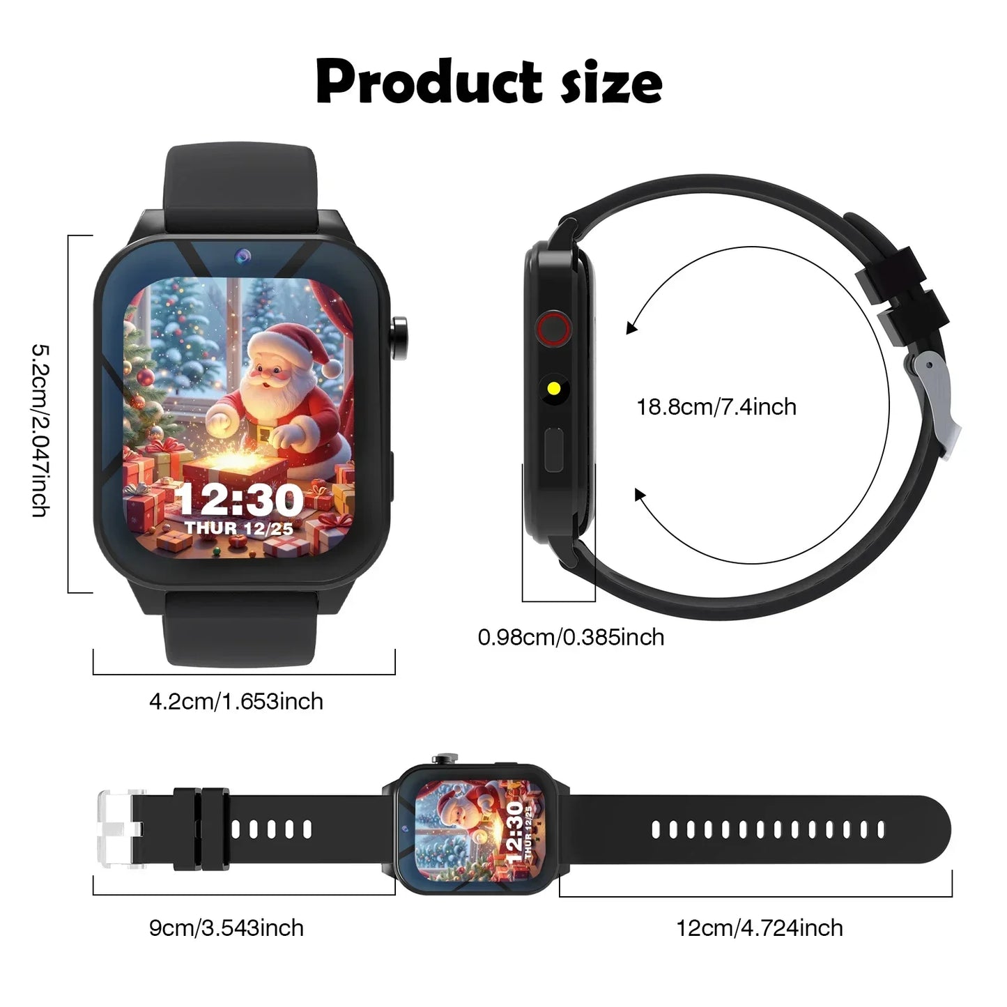 Odelettevcy Kids Smart Watch With 18 Games Camera Waterproof