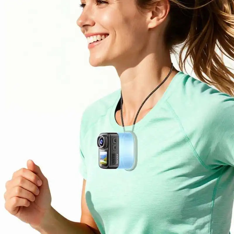 5K HD Action Camera With Wearable Pendant 130 Degree Wide Angle Dual Screen