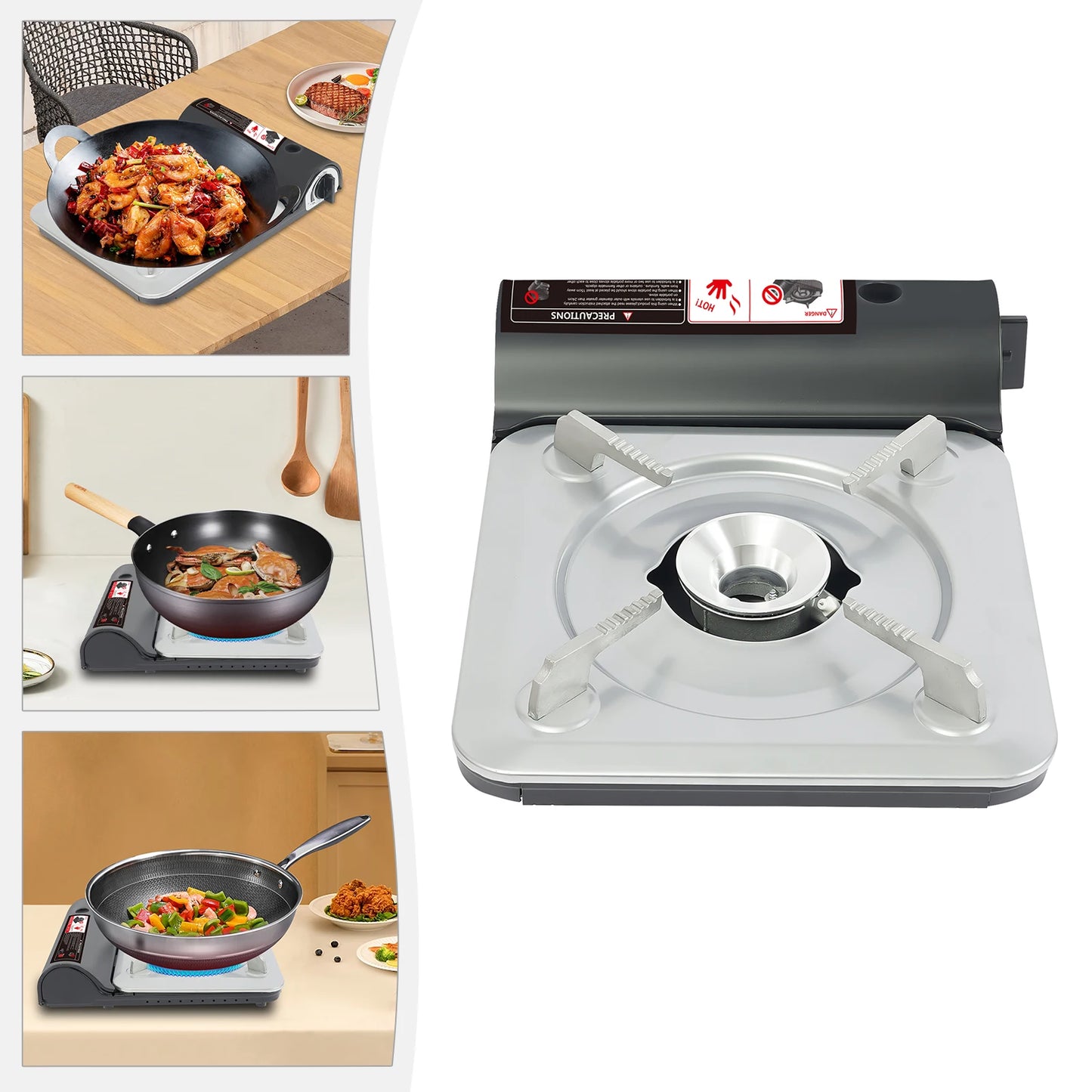Portable 3500W Butane Gas Stove Adjustable Single Burner For Camping