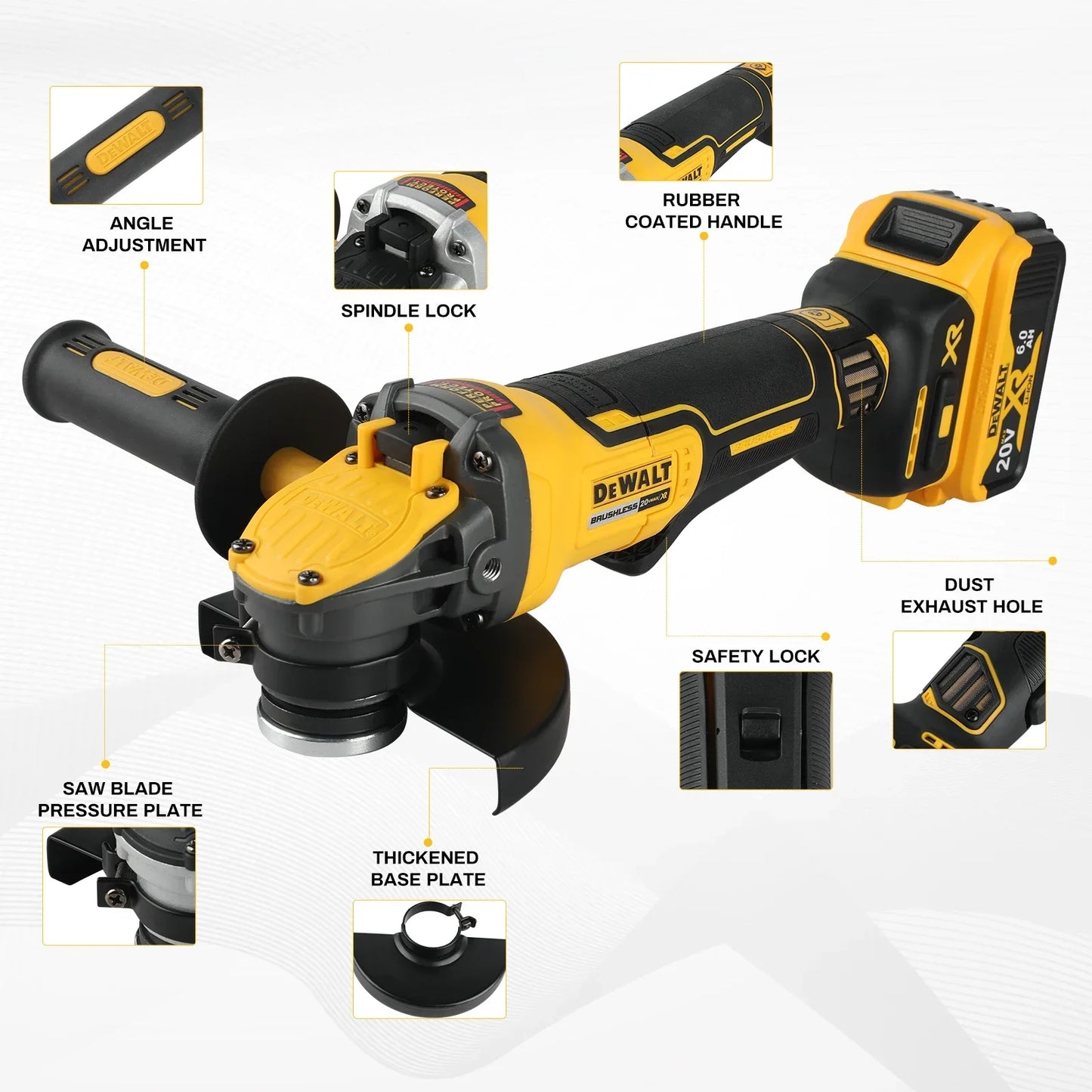 DEWALT DCG416 20V Max Brushless Bare Angle Grinder