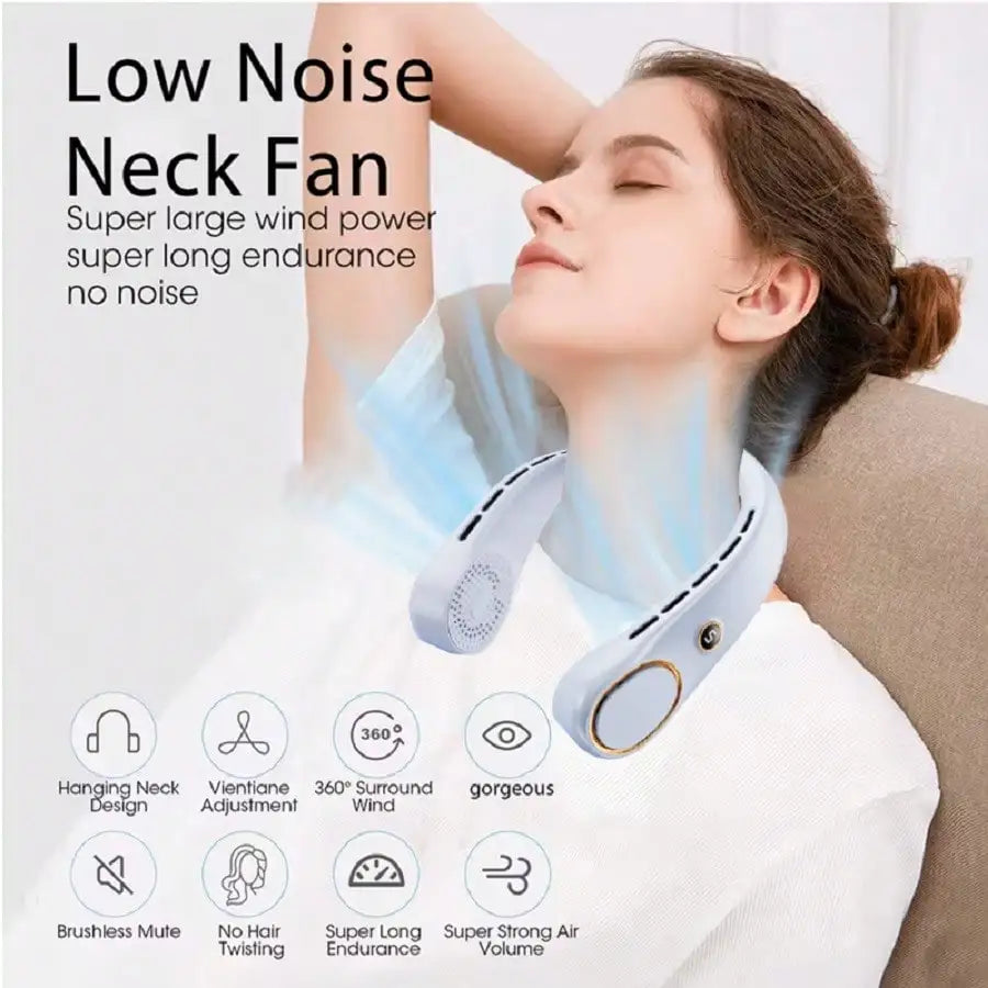 Portable Neck Fan 360 Degree Airflow With 3000mAh Battery