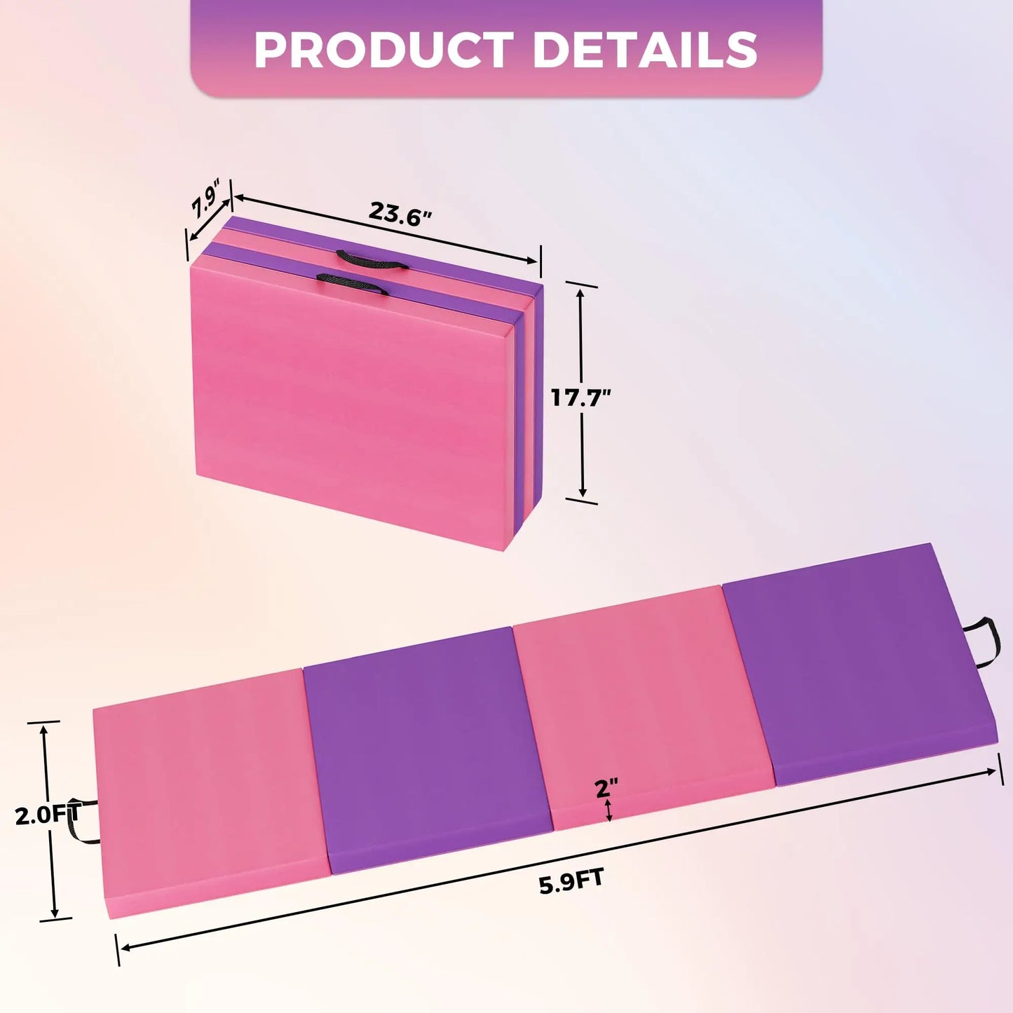 HiMISS Gymnastics Mat 4 To 5 Fold Thick Portable Pad