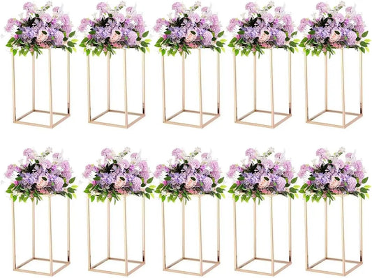 10-Piece Wedding Table Centerpiece Metal Flower Vase Set