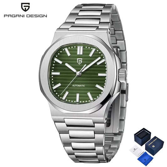 PAGANI DESIGN Automatic Watch For Men Stainless Steel Sapphire Waterproof