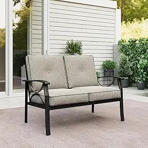 Outdoor Aluminum Patio Sofa Three Seater All Weather With Cushions