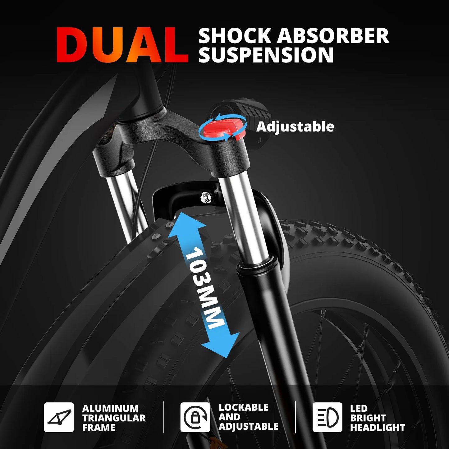 AMYET EB26 Electric Bike 1500W 48V 15Ah Fat Tire Mountain