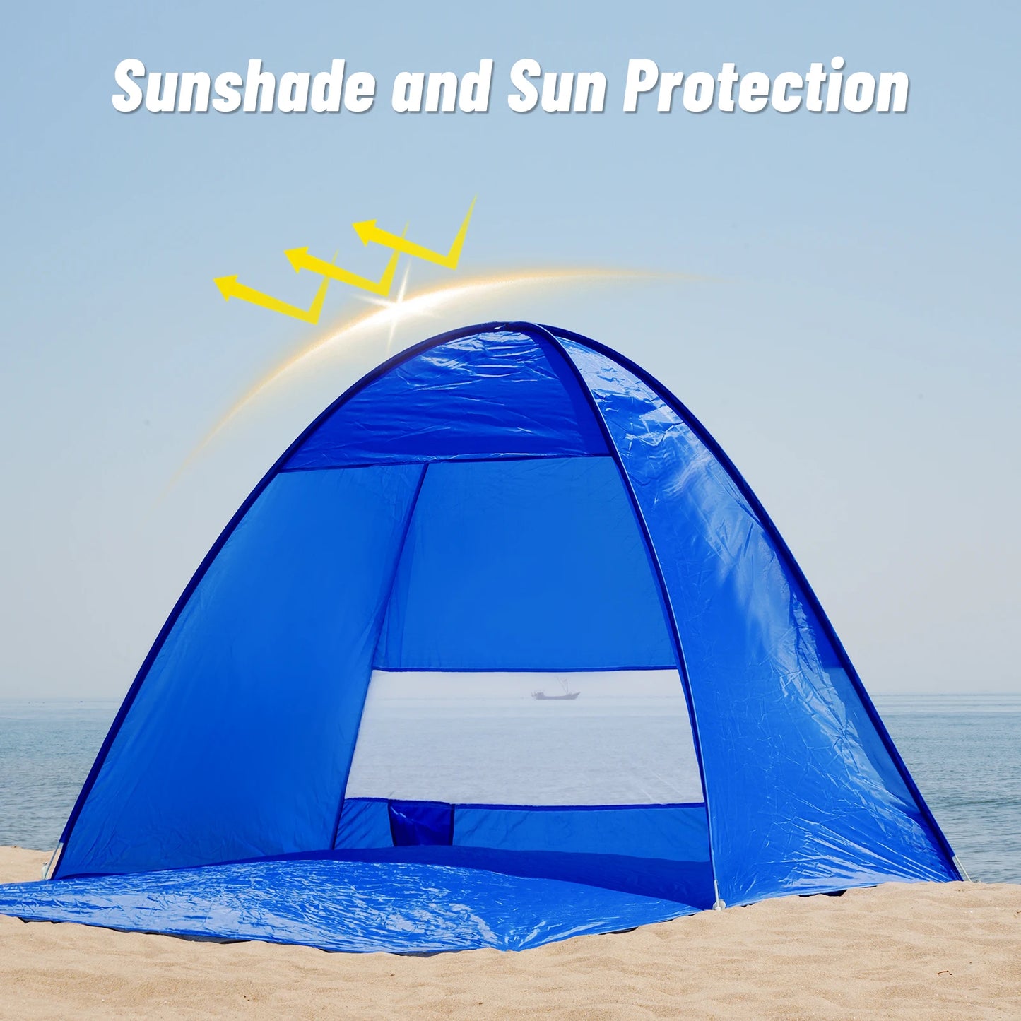 Pakicetus Pop Up Beach Tent With Carry Bag Quick Setup Shelter
