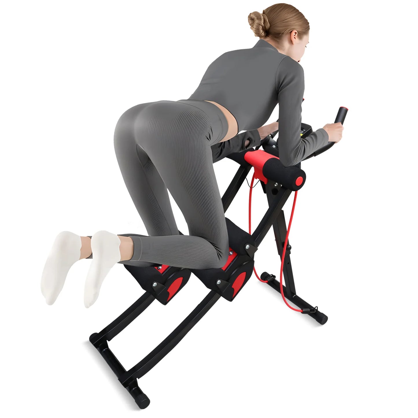 Foldable Abdominal Trainer With Dual Track Core Workout Machine