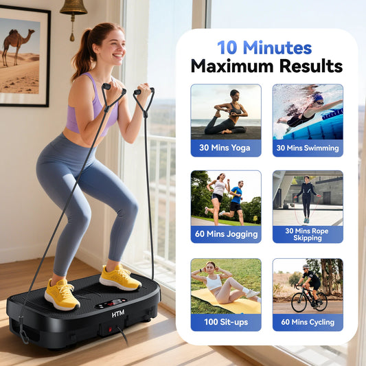 HTM Vibration Plate Fitness Machine With 330 Pound Capacity And 120 Levels