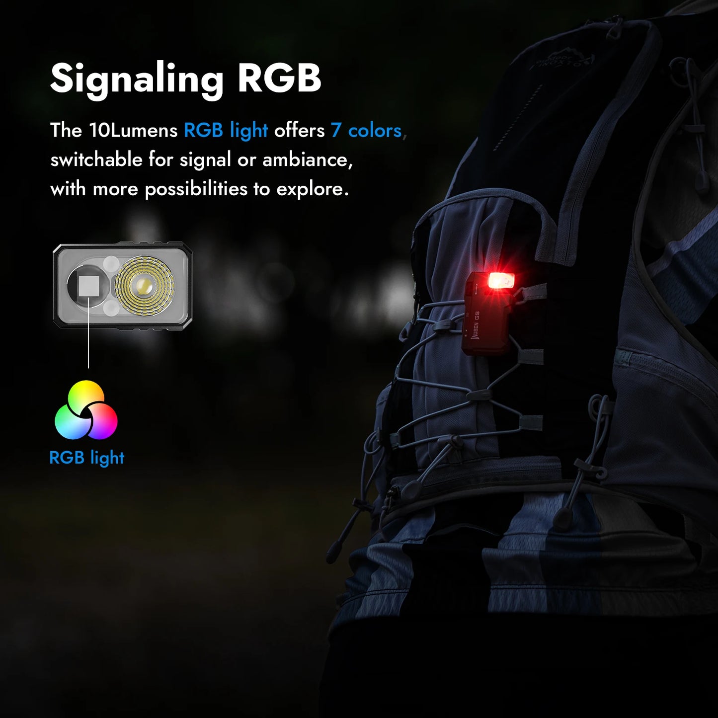 WUBEN G5 Rechargeable EDC Flashlight Dual RGB Light 400 Lumens
