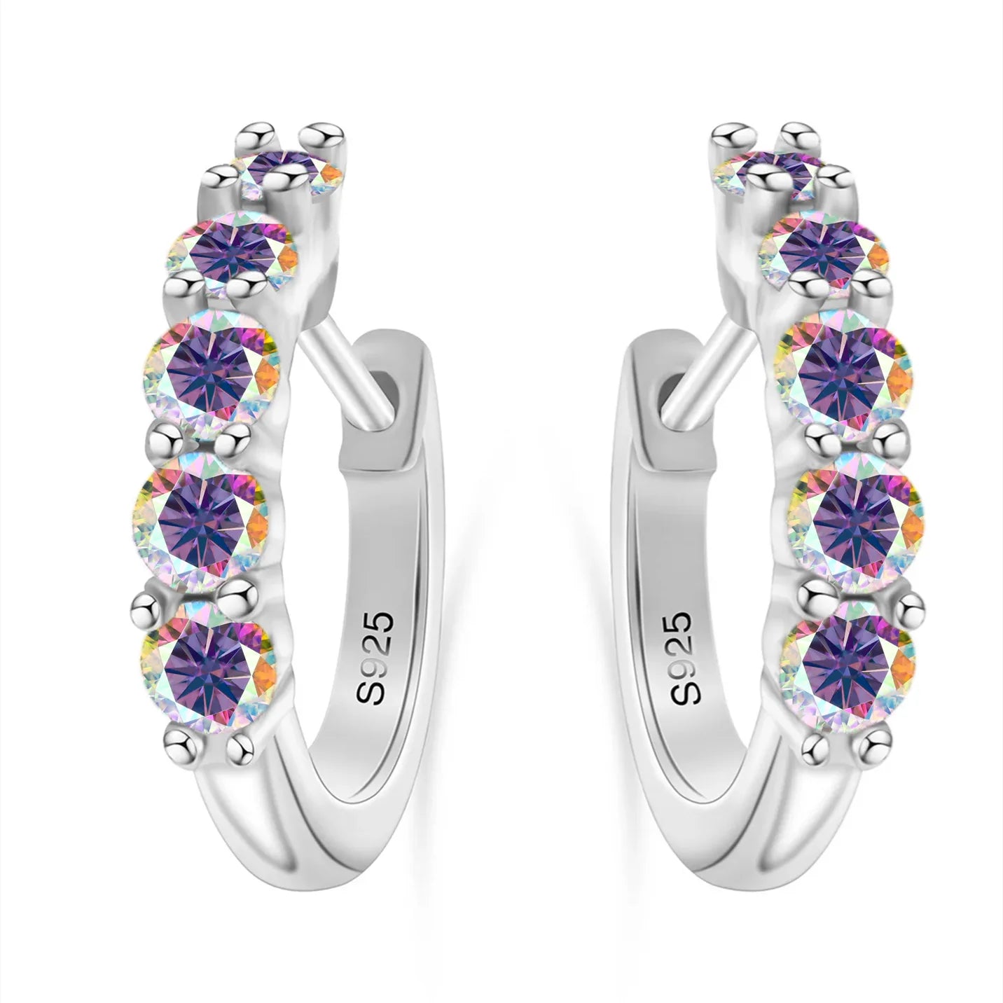 Sterling Silver Moissanite Stud Earrings Gift For Women