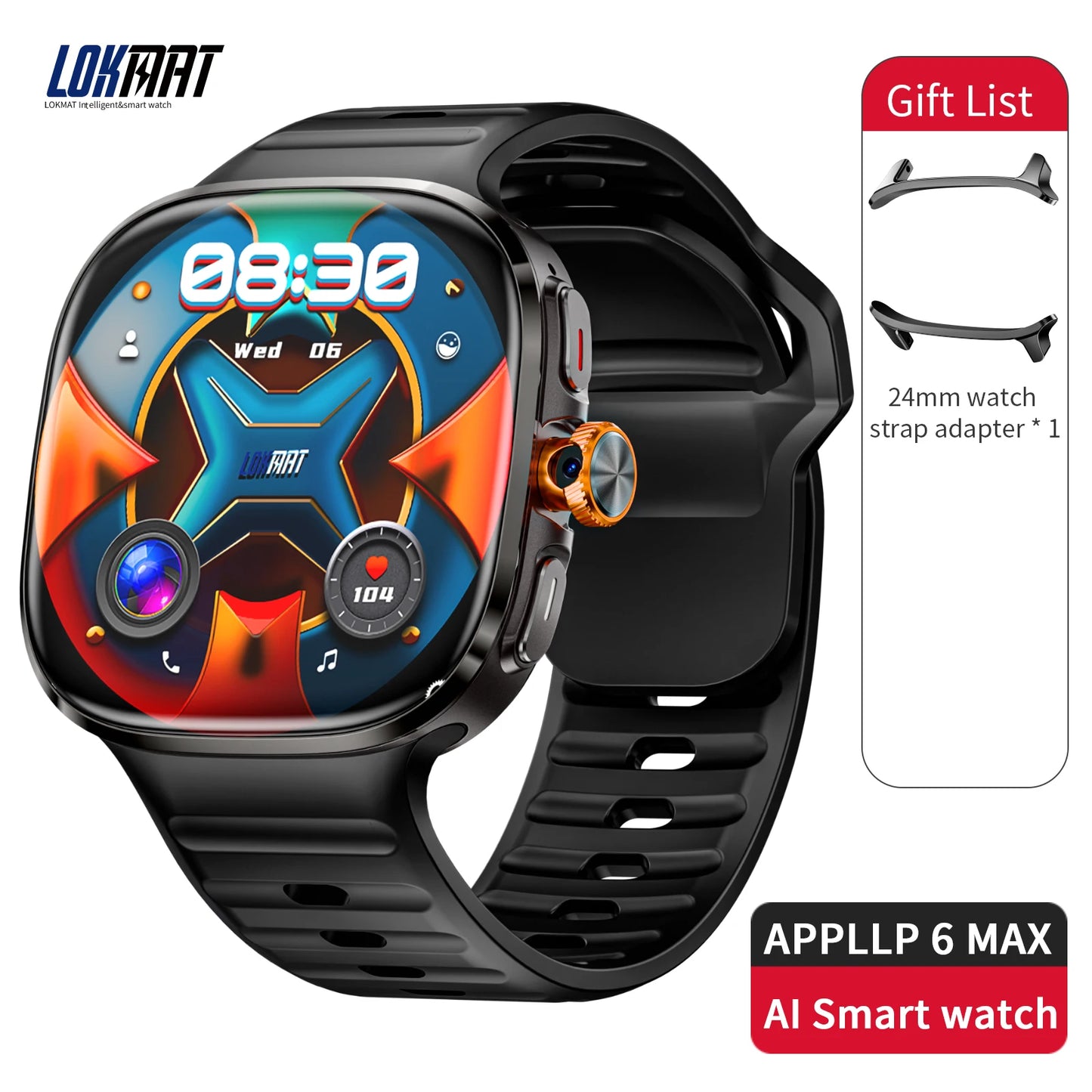 LOKMAT APPLLP 6 MAX Android AMOLED Smartwatch AI Translation