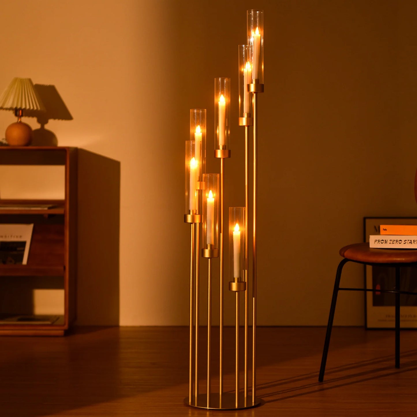 VINCIGANT 4Sets 7-Arm Floor Candelabra Wedding Centerpieces