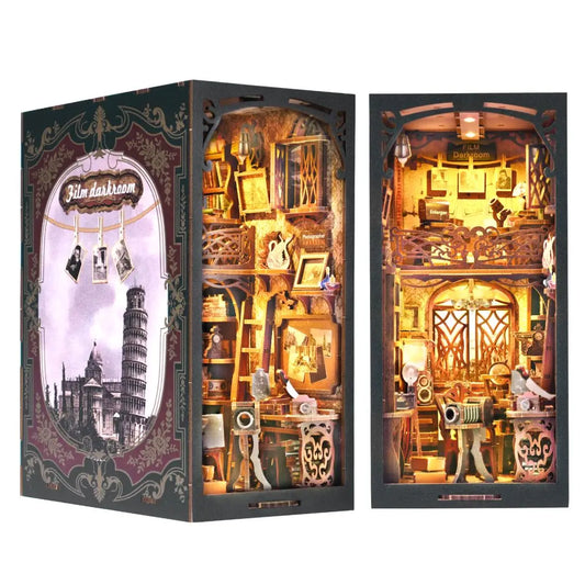 DIY Wooden Puzzle Miniature House Kit For Bookshelf Decor