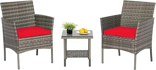 Patio Furniture 5 Piece Outdoor Wicker Conversation Set