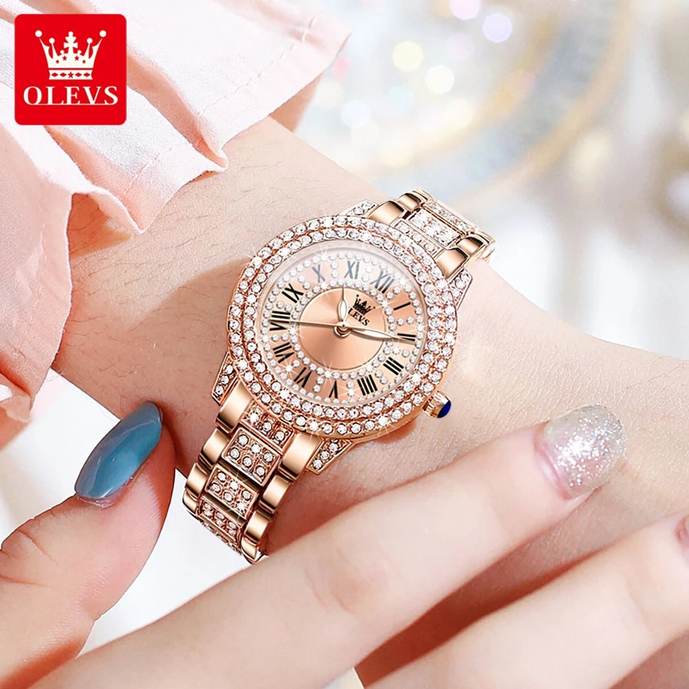 OLEVS Diamond Women's Watch 9943 Stainless Steel Waterproof Quartz