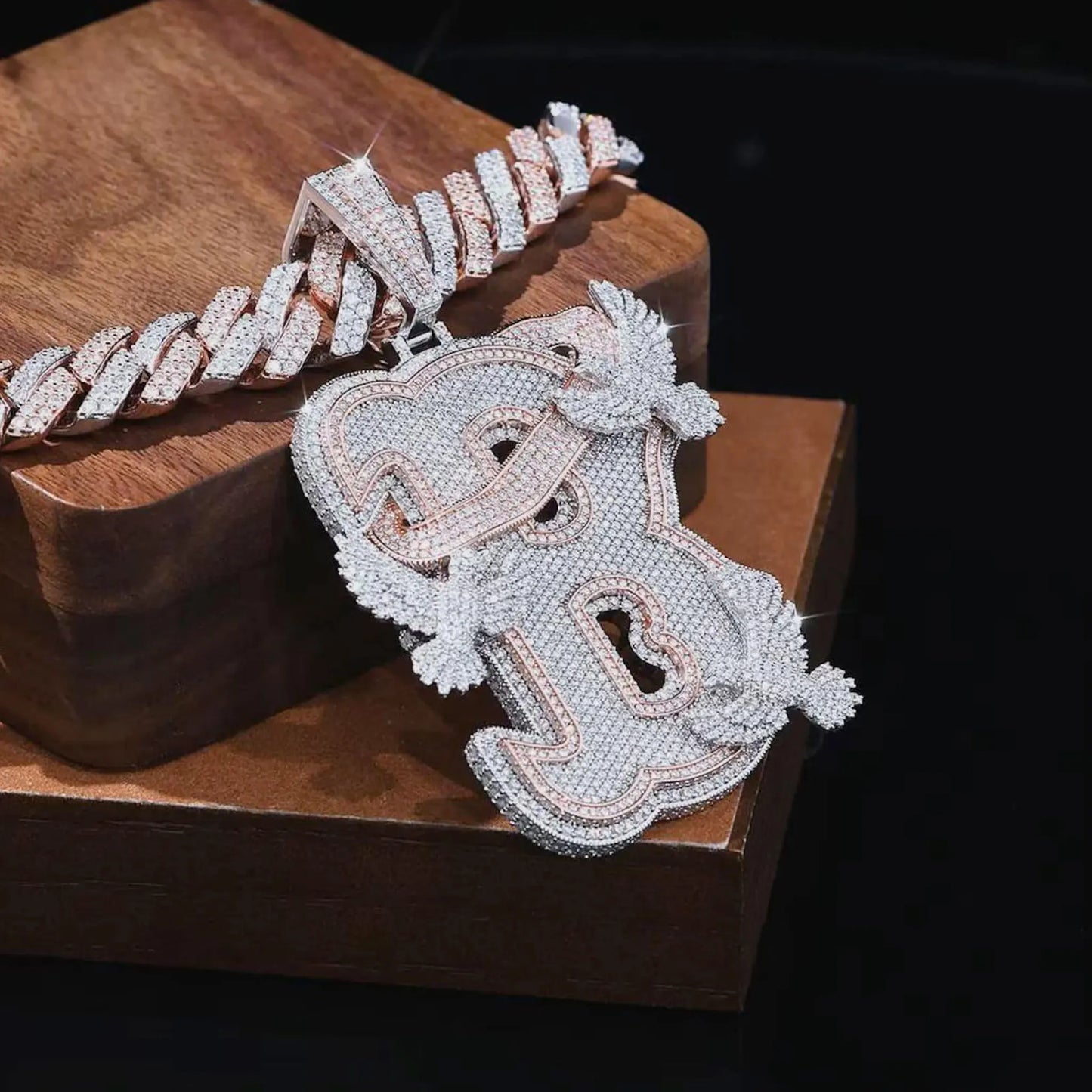 Lyee Cyee Letter B Peace Dove Zircon Pendant Necklace
