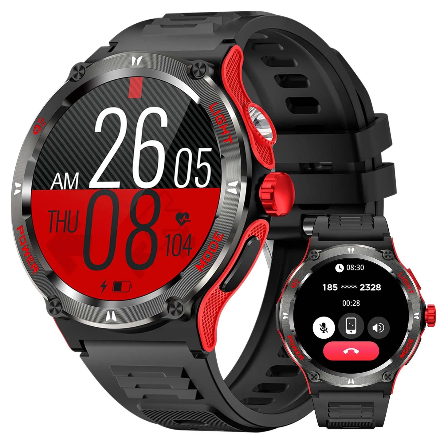 EIGIIS Smart Watch 3ATM Waterproof With Compass And LED Flashlight