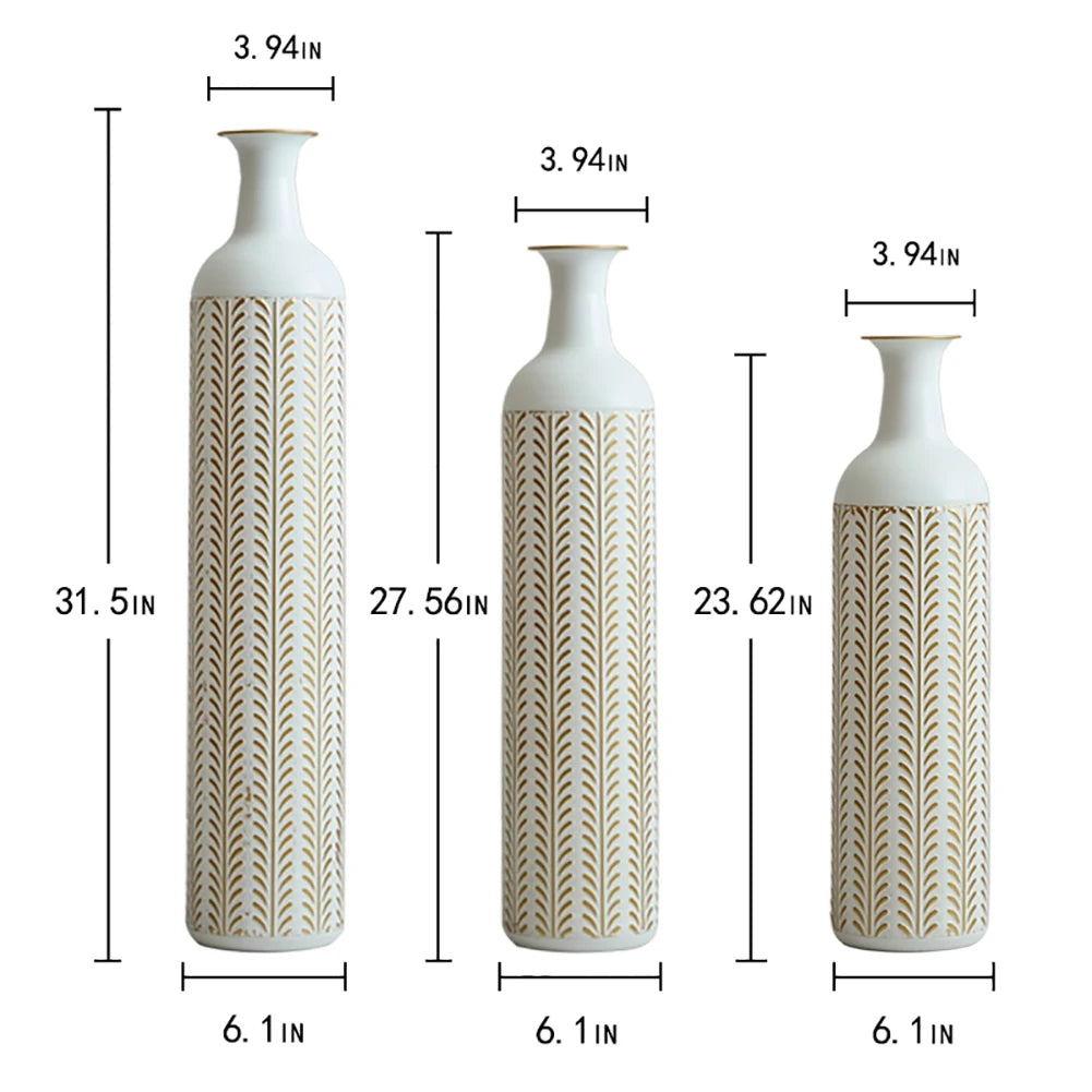 TWISTER.CK Floor Vase 3-Piece Modern Metal Decoration Set