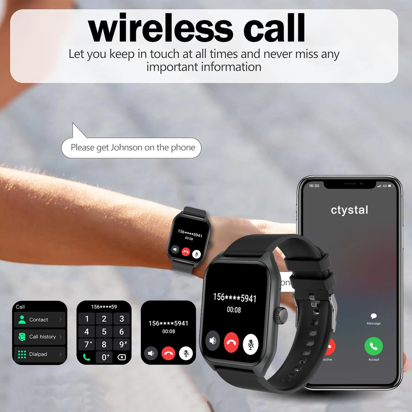 LIVLOVCP AI Voice Assistant Smartwatch With 100 Plus Sports Tracking