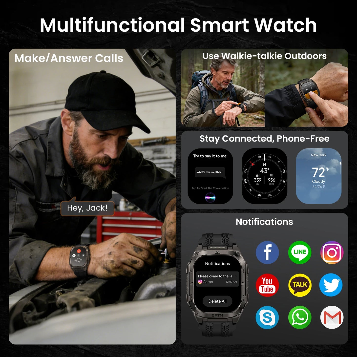 Kospet Tank M4C GPS Smartwatch With Health Tracking