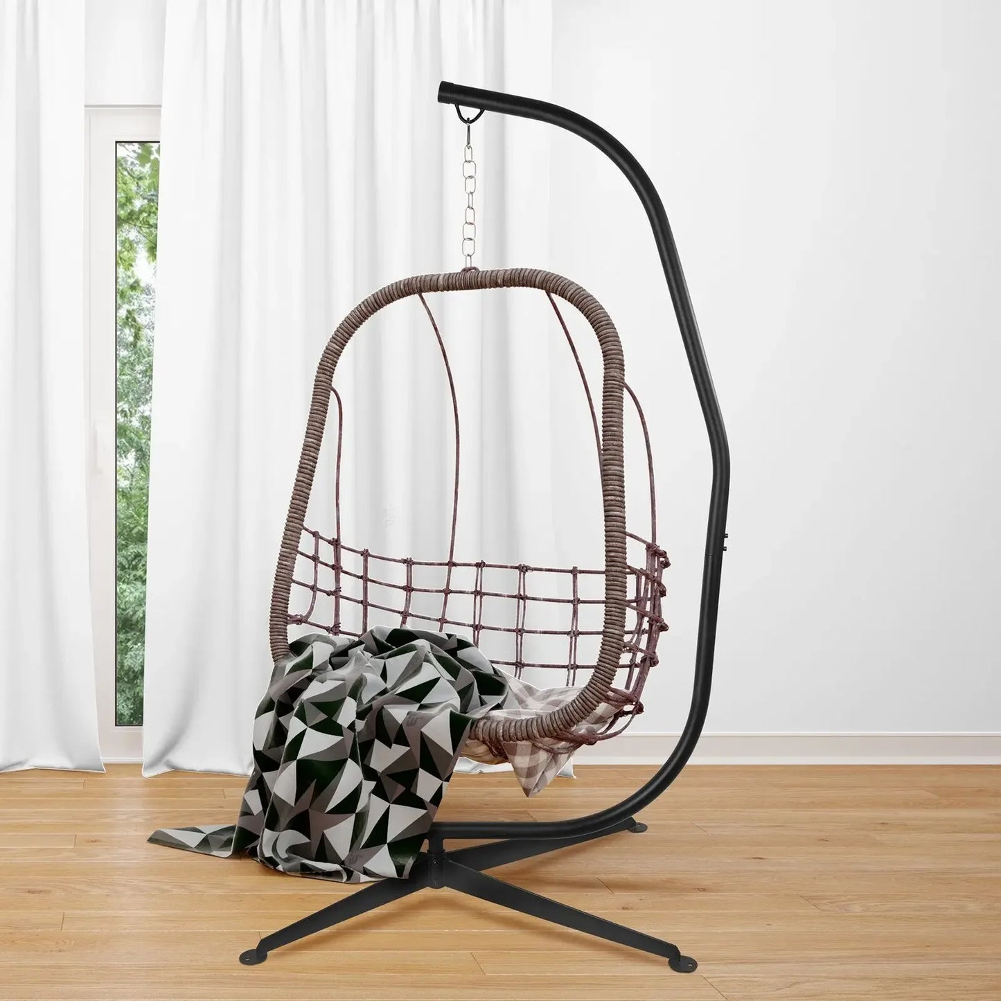 Homfa Heavy Duty Metal Hanging Chair Hammock C Stand