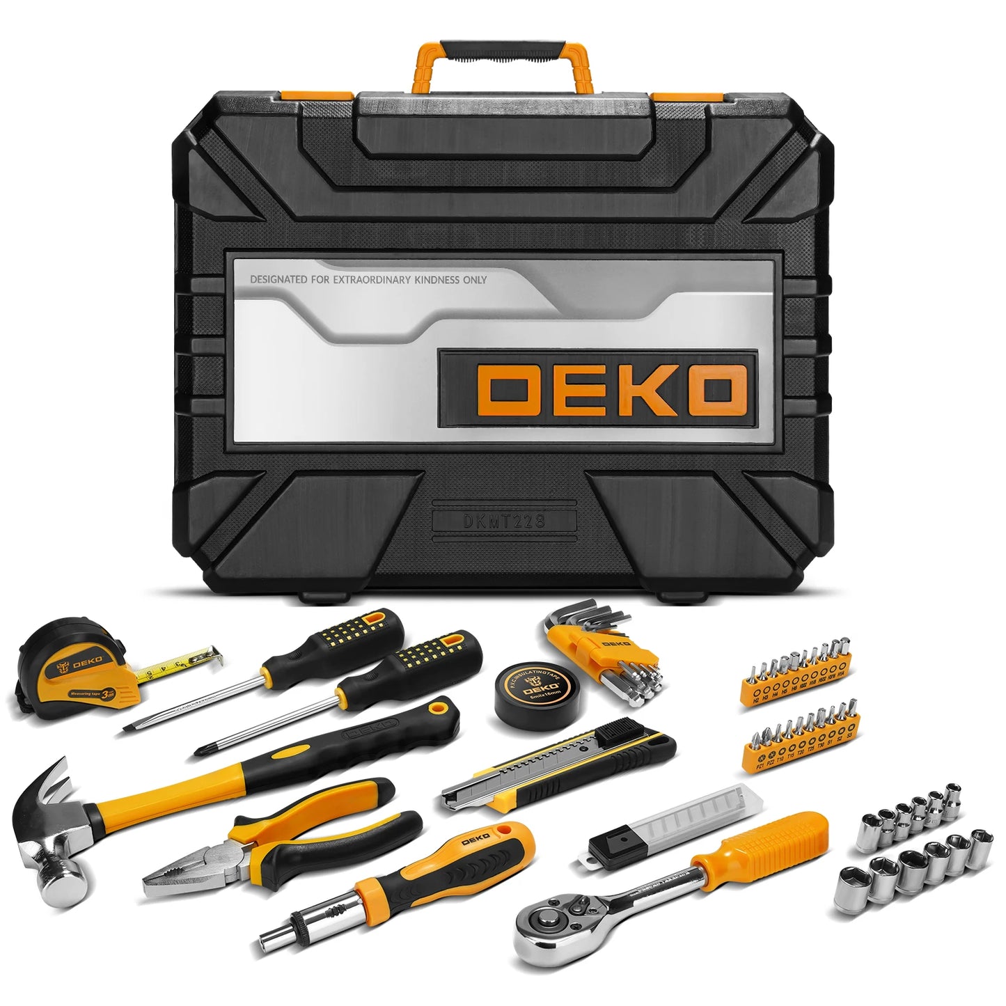 DEKOPRO 228-Piece Socket Wrench Auto Repair Tool Set With Case