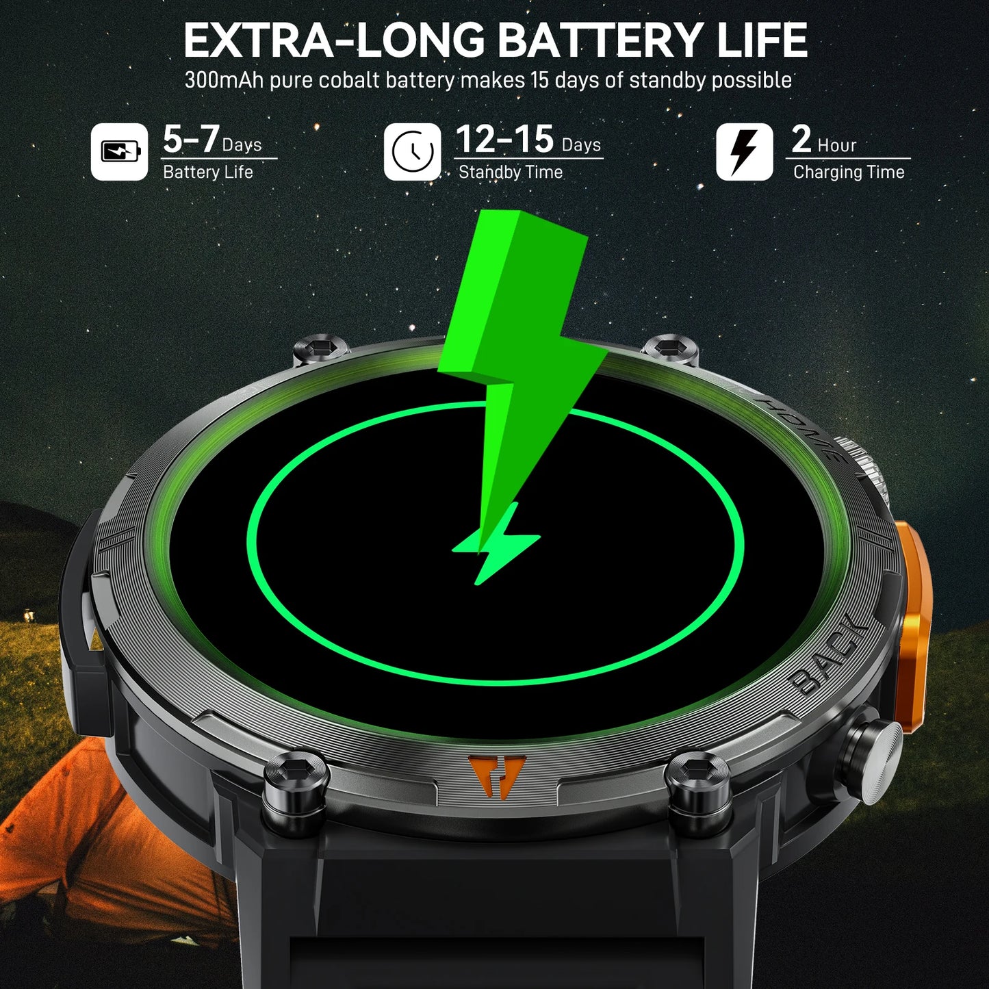 LaNikar KE3 Bluetooth Call Smartwatch For Men With Health Monitor
