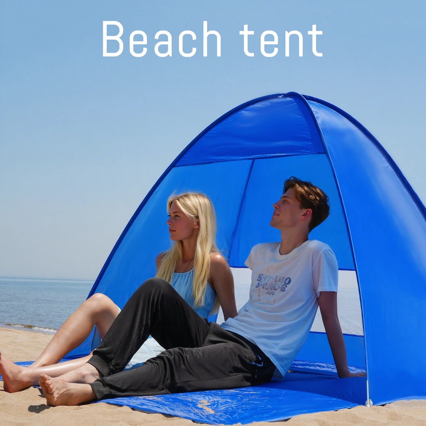 Pakicetus Pop Up Beach Tent With Carry Bag Quick Setup Shelter