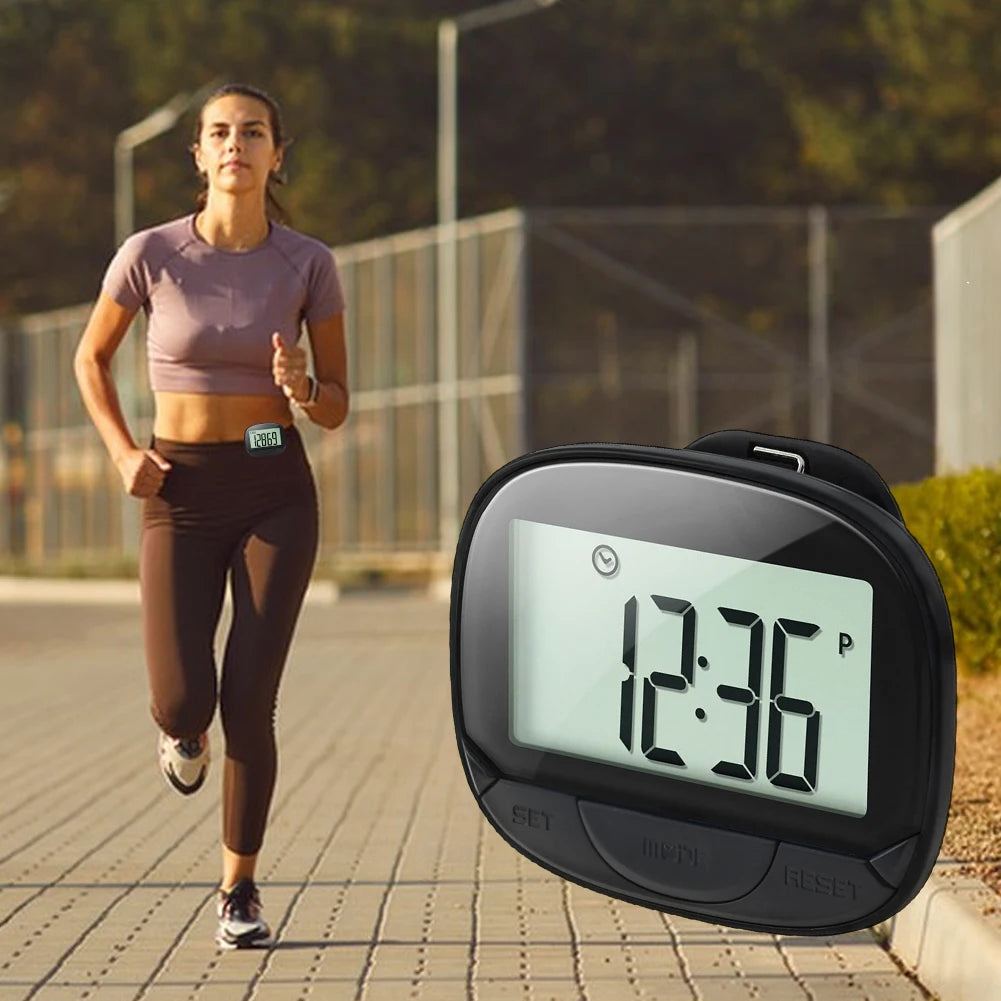 Clip On Pedometer Electronic Digital Display Step Tracker For Adults