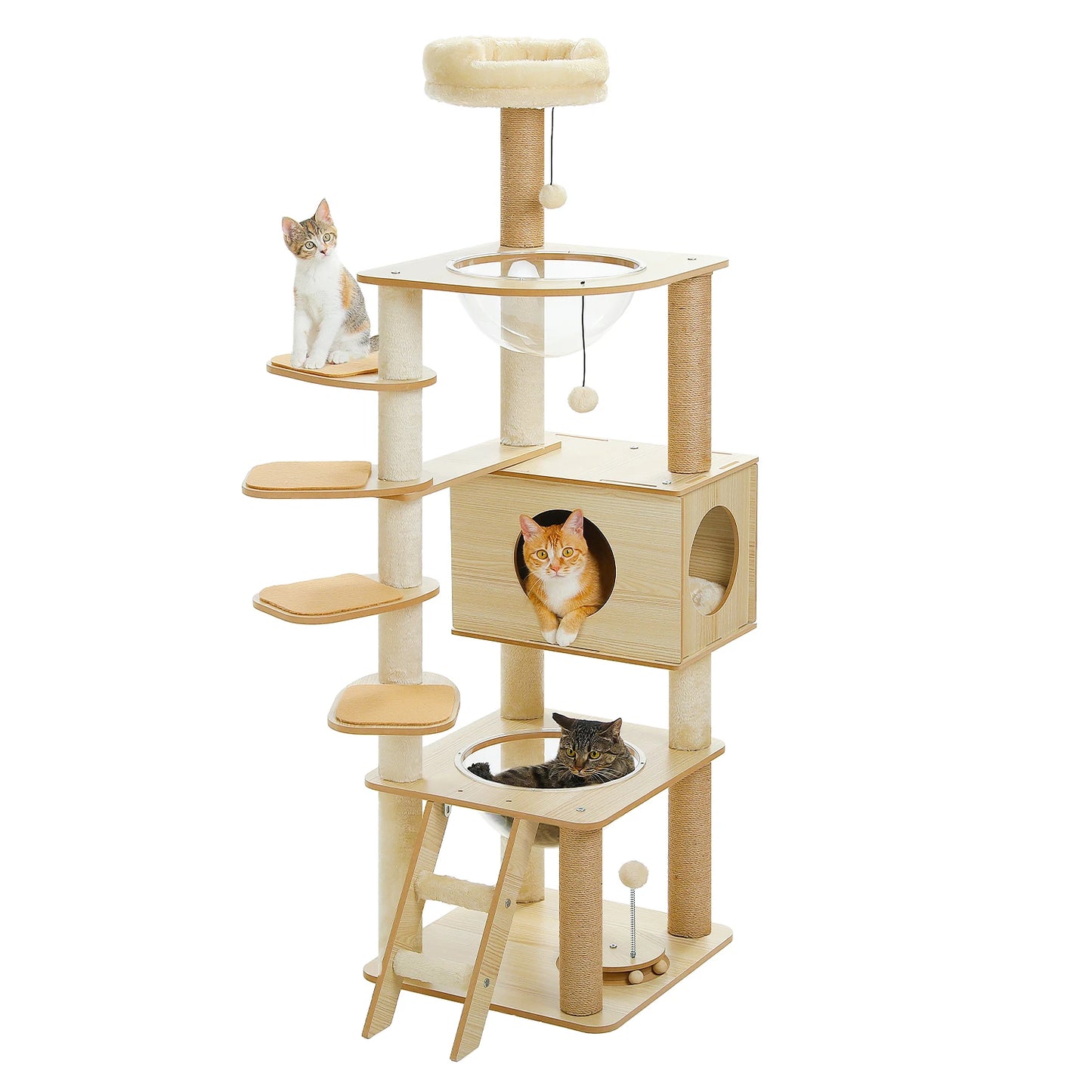 PAWZ Road Multi Level Cat Tree Indoor Wood Tower With Scratching Posts Perch