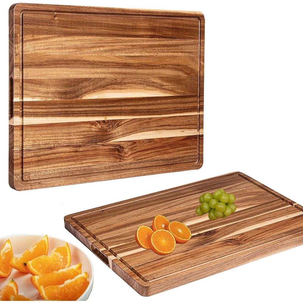 TWISTER.CK Wood Cutting Board With Juice Groove And Reversible Design