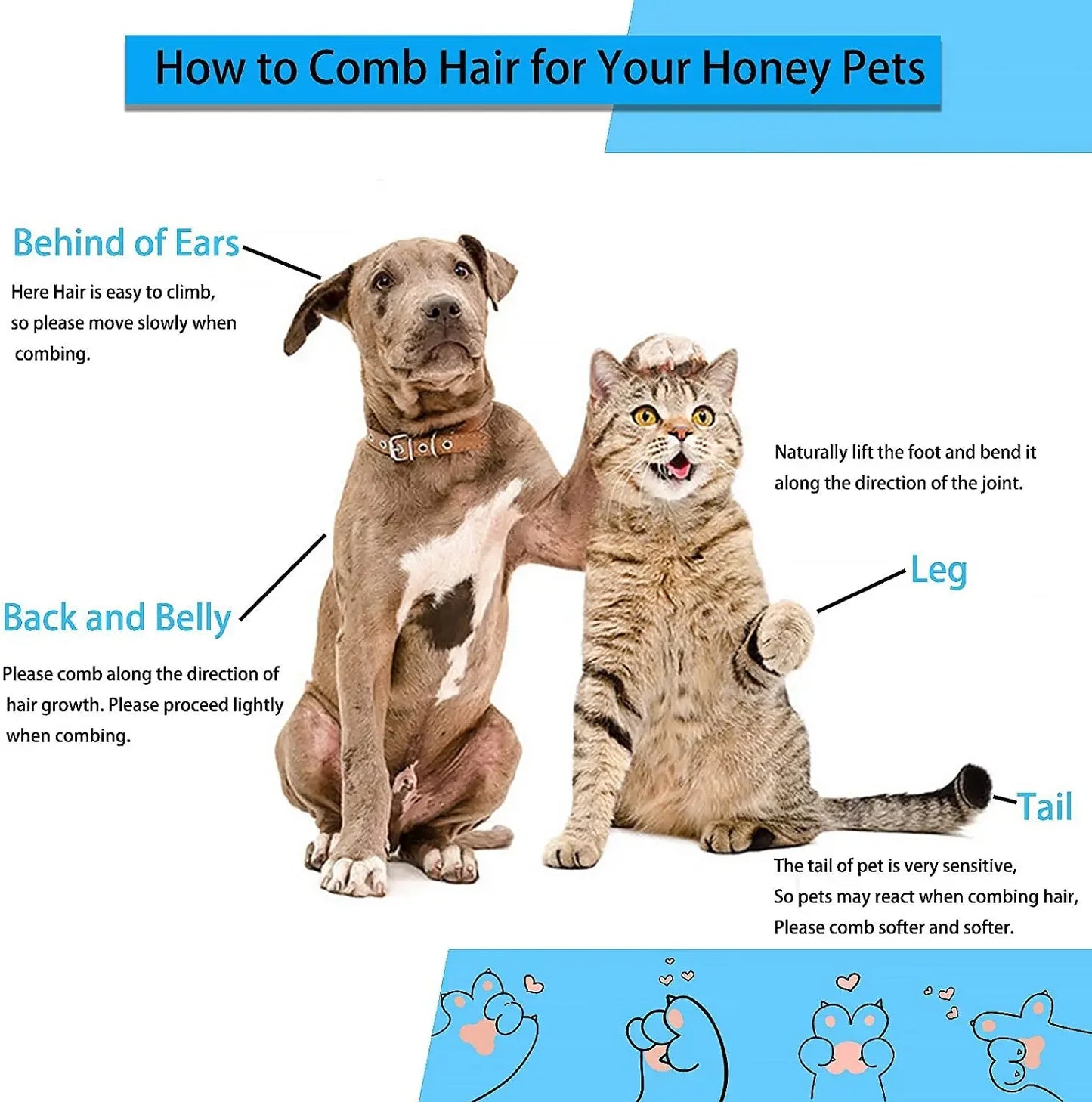Dog Hair Remover Brush Grooming Comb For Dogs And Cats