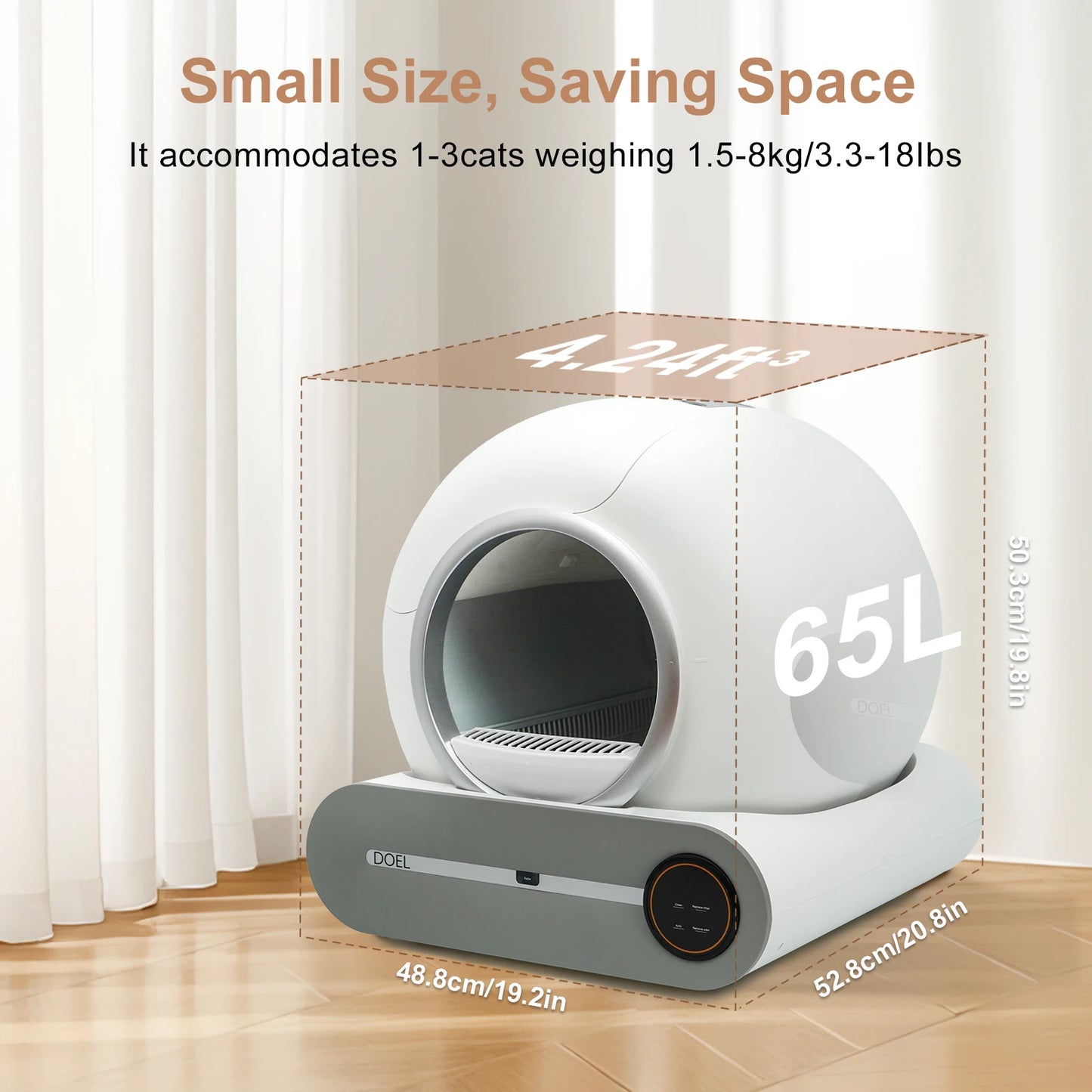 DOEL Self-Cleaning Cat Litter Box With App Control WiFi
