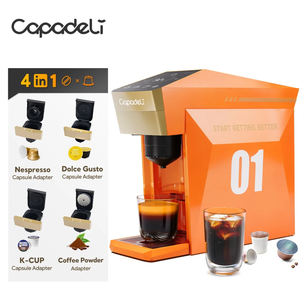 Capadeli 4-In-1 Espresso Machine For K Cup Pods And Ground Coffee